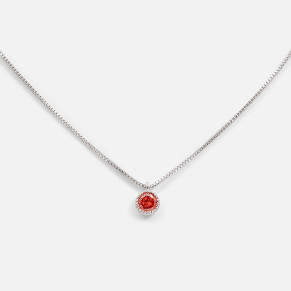 Load image into Gallery viewer, Silvered pendant birthstone &quot; ruby stone &quot;
