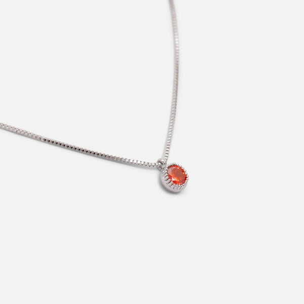 Load image into Gallery viewer, Silvered pendant birthstone &quot; ruby stone &quot;
