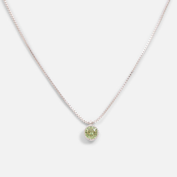 Load image into Gallery viewer, Silvered pendant birthstone &quot; peridot stone &quot;
