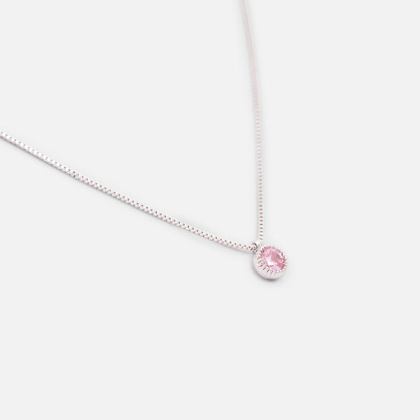 Load image into Gallery viewer, Silvered pendant birthstone &quot; pink tourmaline stone &quot;
