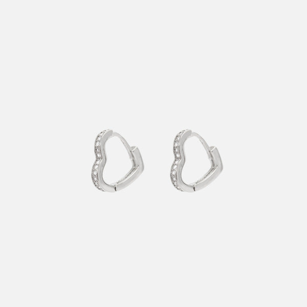 Charger l&#39;image dans la galerie, Boucles d’oreilles cœur avec zircons
