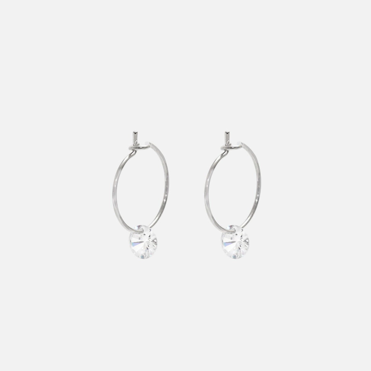 Trio of fixed silver earrings and hoops