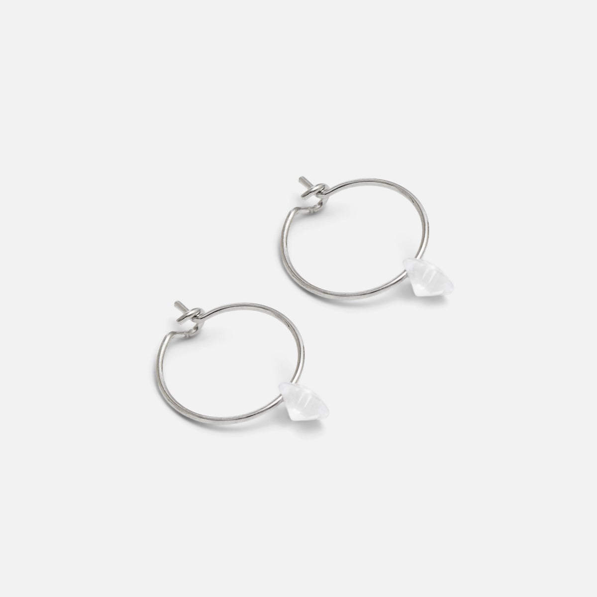 Trio of fixed silver earrings and hoops