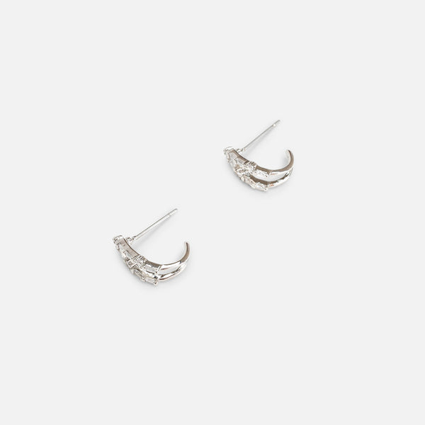 Charger l&#39;image dans la galerie, Trio de boucles d’oreilles argentées étoiles et anneaux
