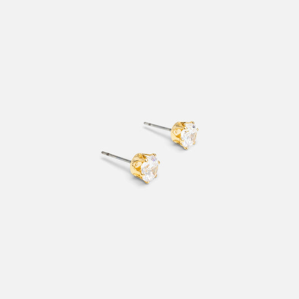 Load image into Gallery viewer, Set of three gold earrings with cubic zirconia
