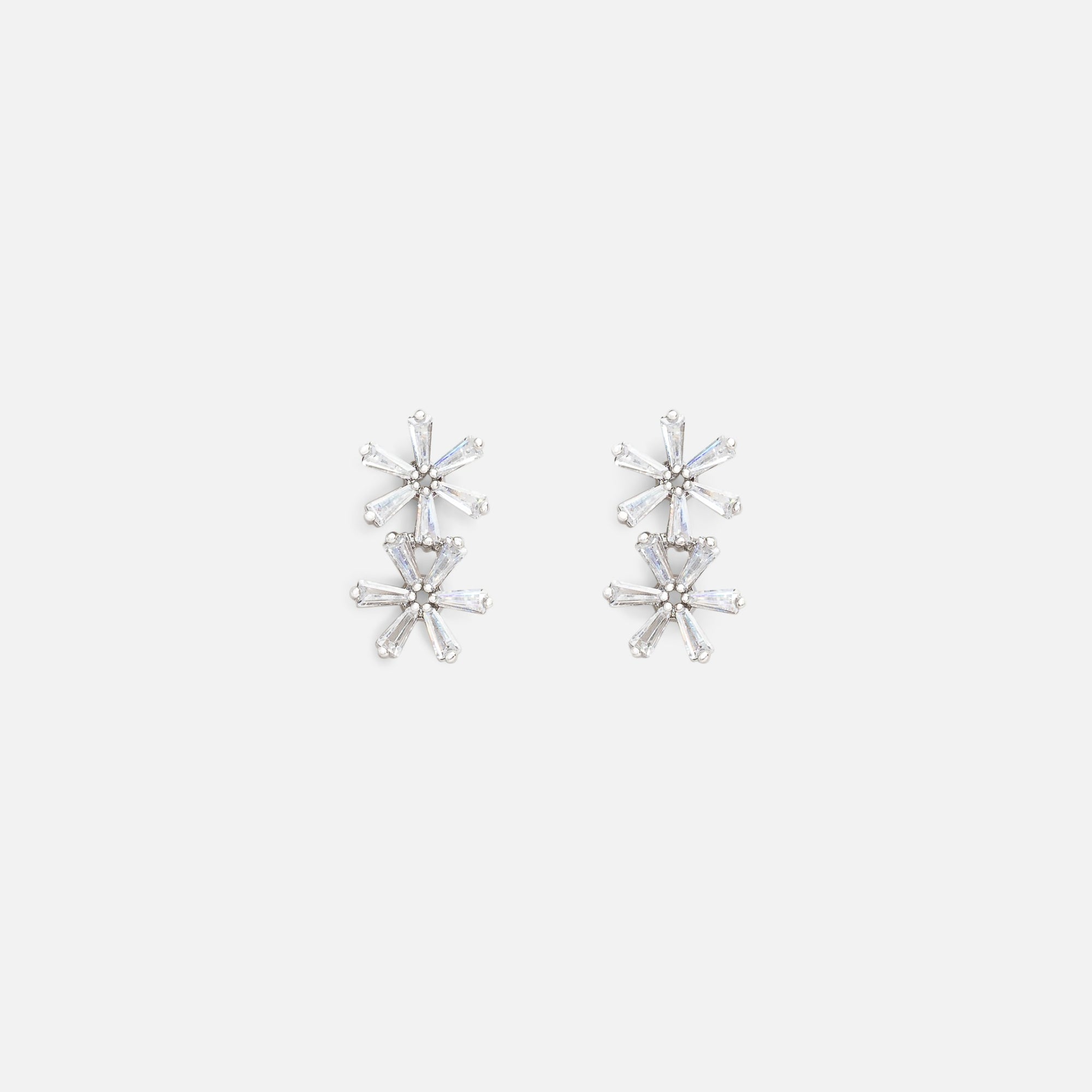 Silver earrings with small flowers