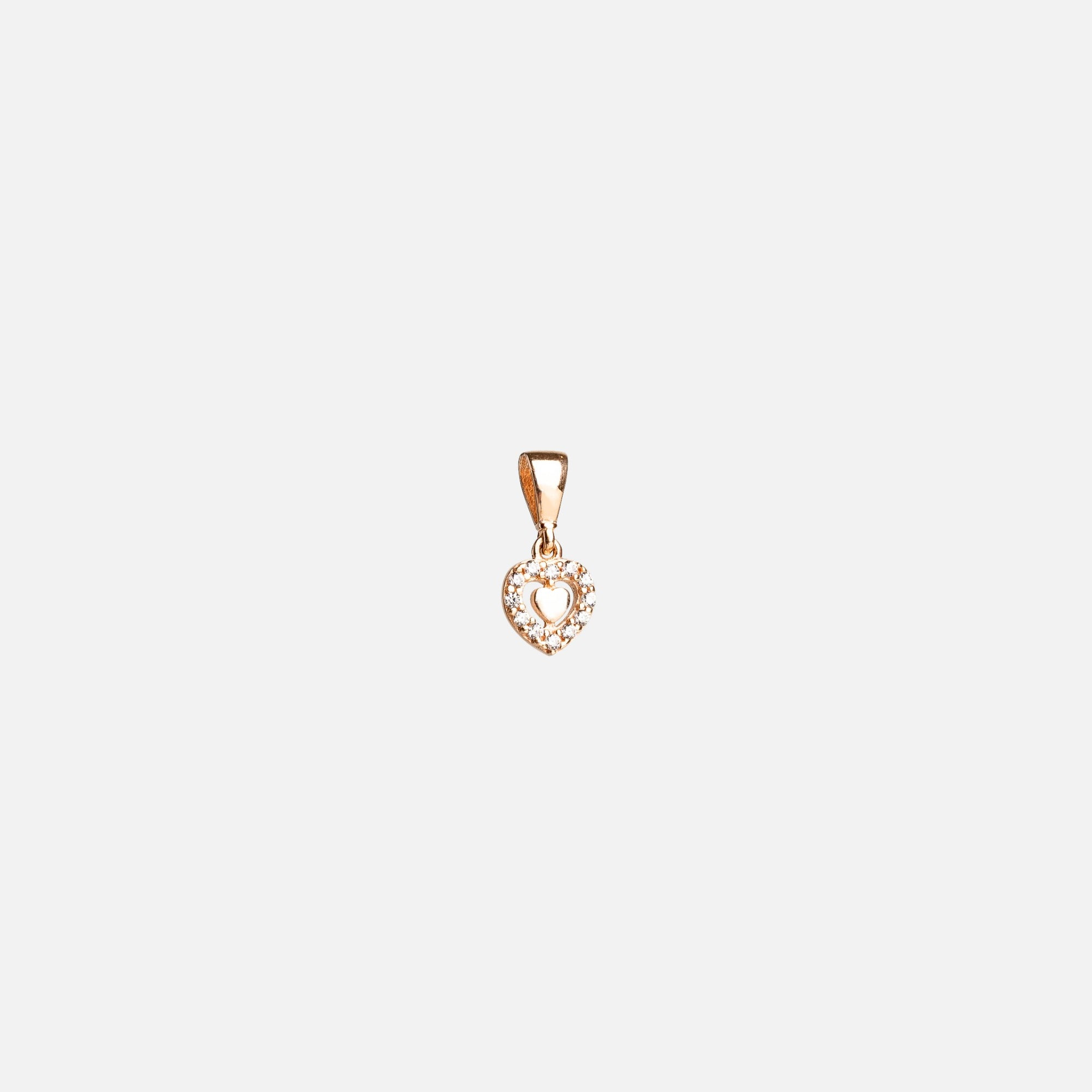 10k yellow gold small rose gold heart charm 
