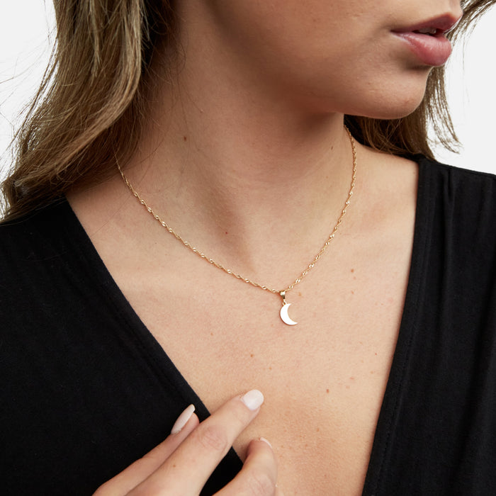 Breloque lune or 10 carats