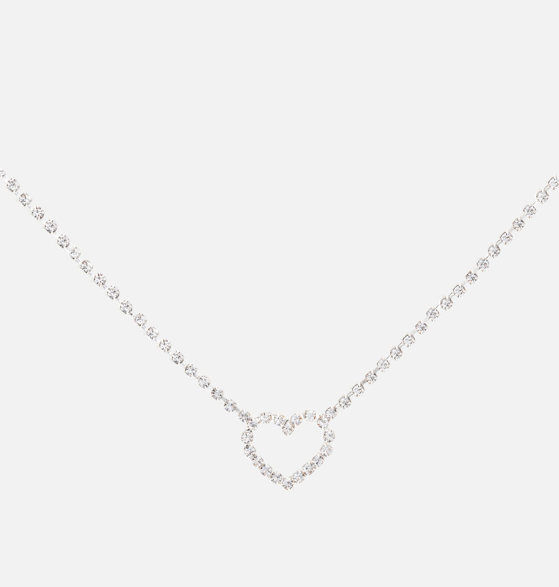 Short necklace with heart and cubic zirconia