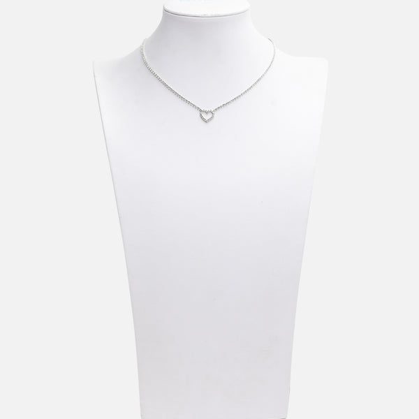 Load image into Gallery viewer, Short necklace with heart and cubic zirconia
