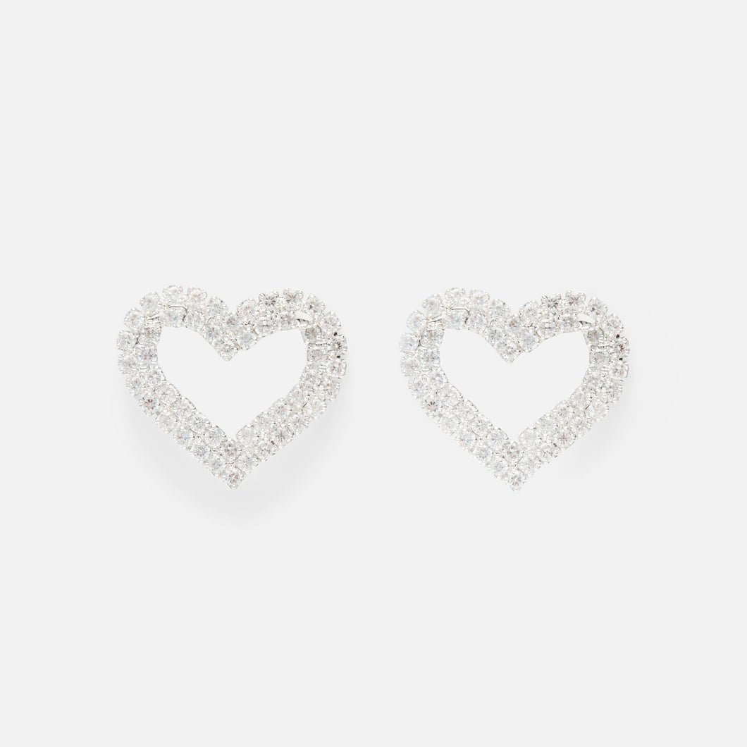 Heart and cubic zirconia earrings