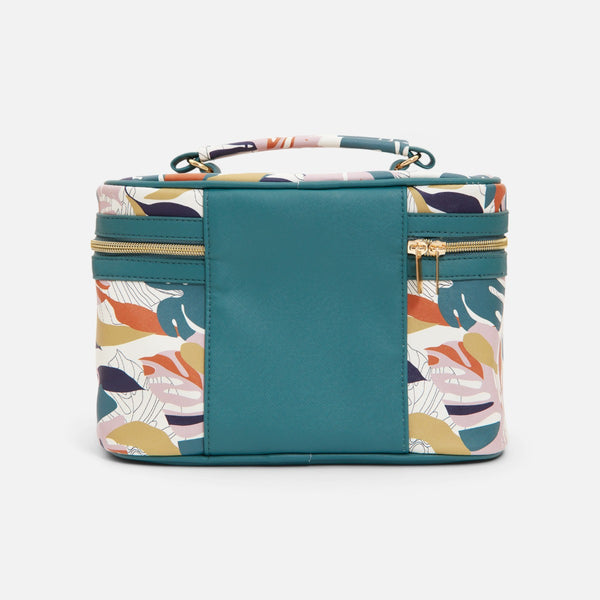 Load image into Gallery viewer, Organizer set of 3 green cosmetic bags with prints
