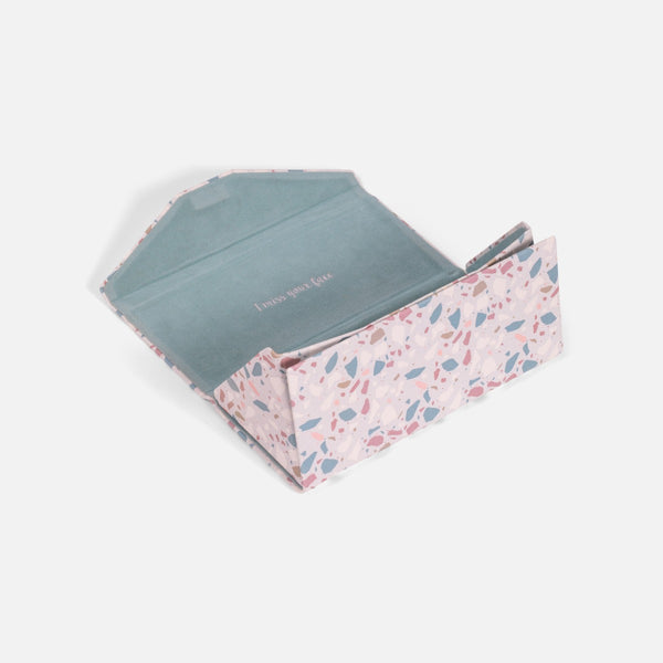 Load image into Gallery viewer, Foldable glasses case with terrazzo pattern   
