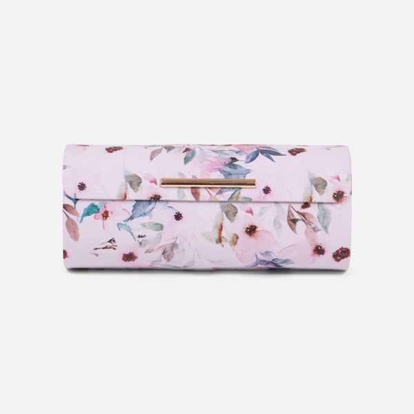 Load image into Gallery viewer, Ocher glasses case with white flowers
