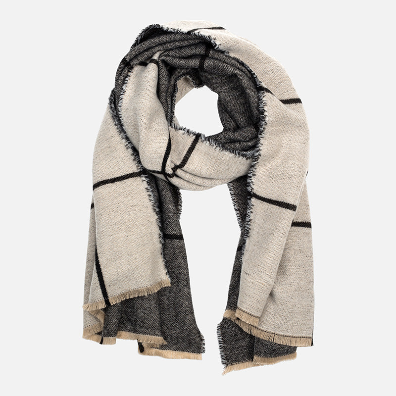 Neutral and reversible rectangle scarf   