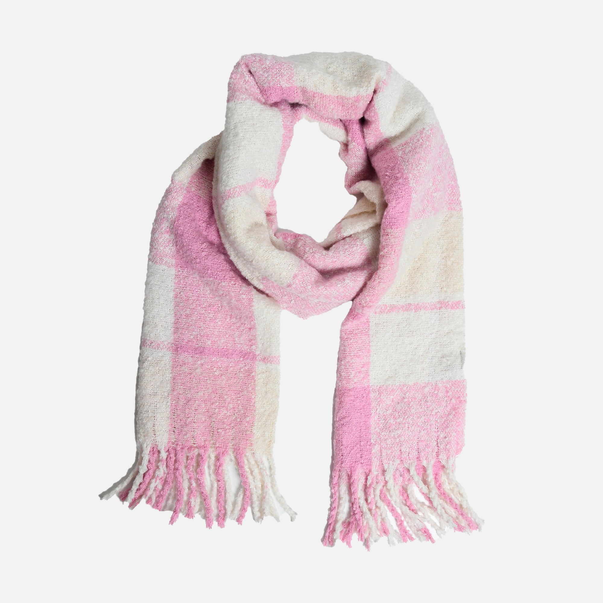 Pink and on sale white scarf