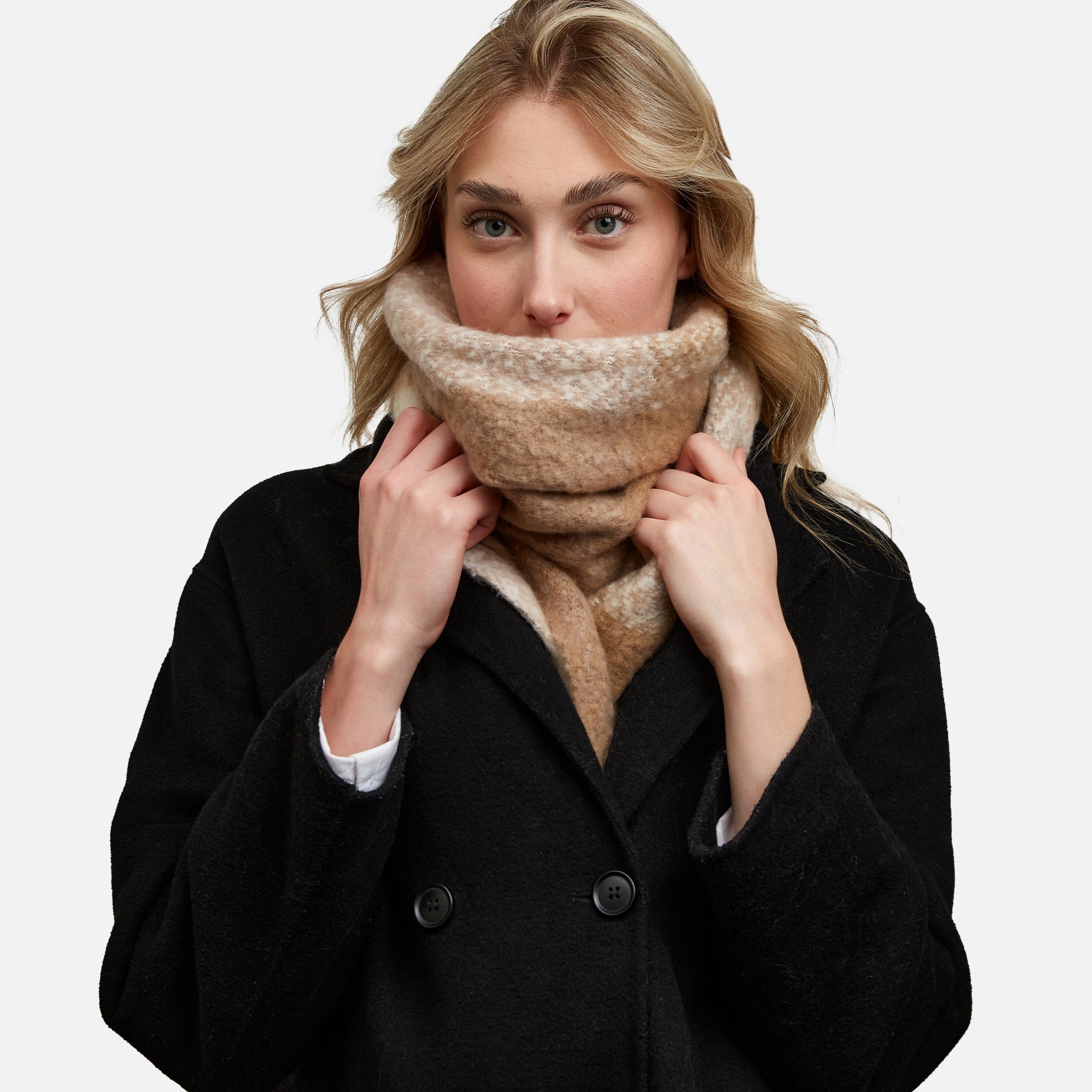 Cozy brown and beige scarf