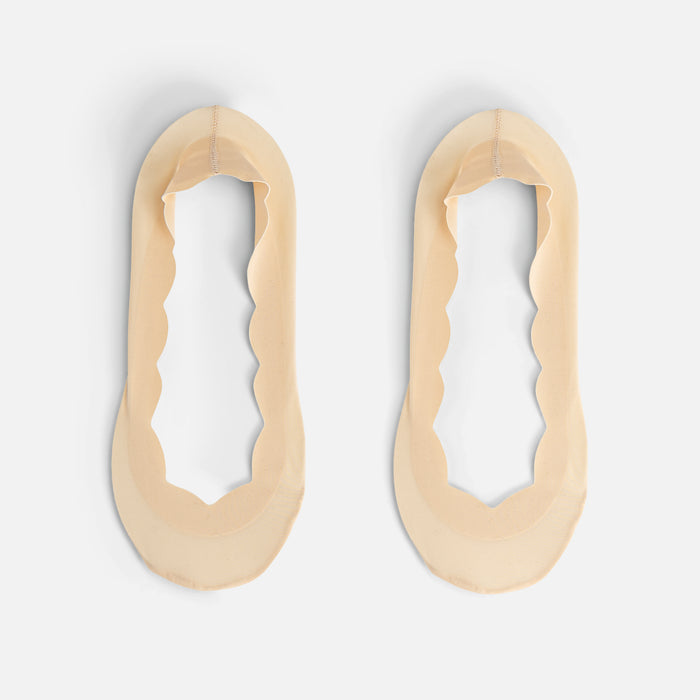 Beige ribbed socks