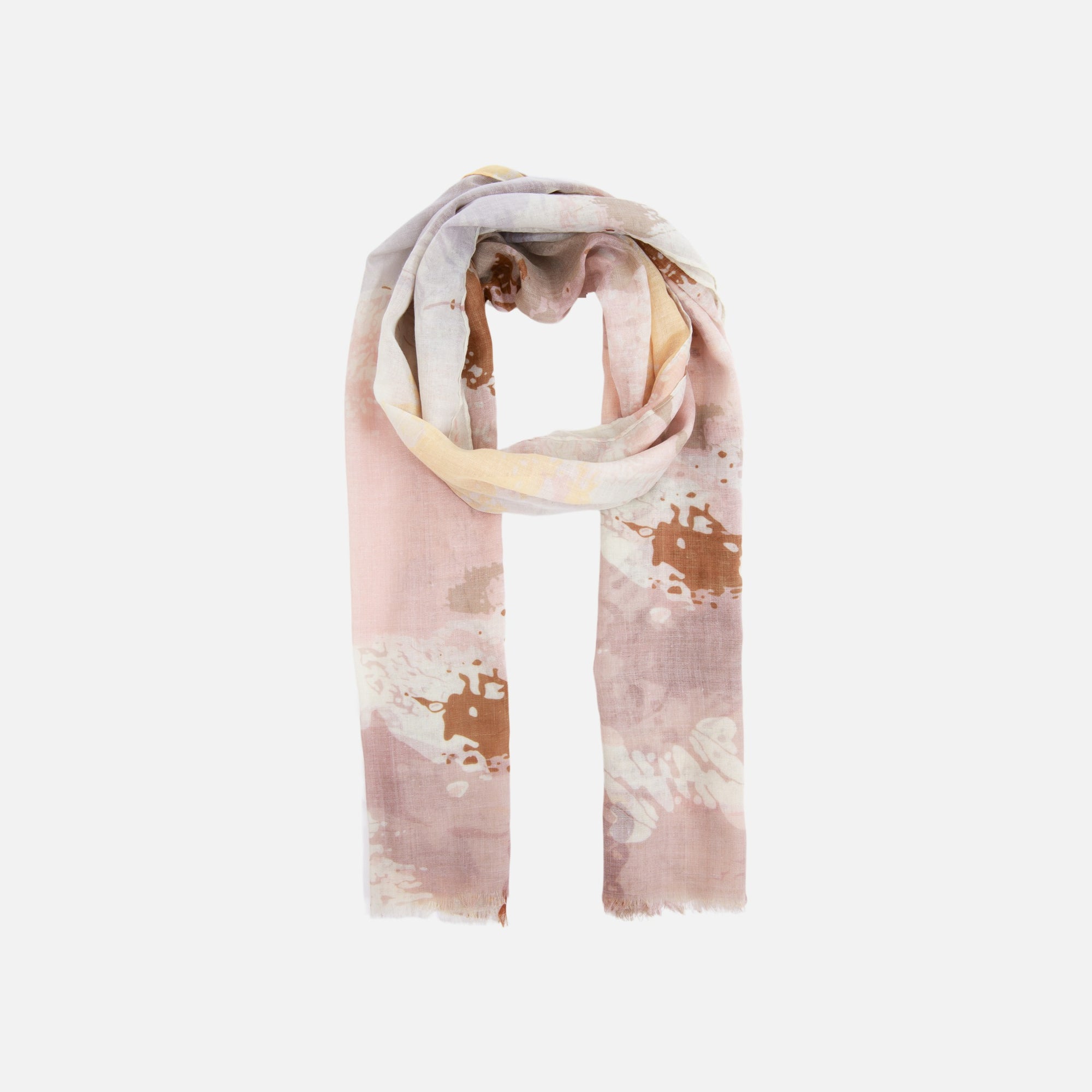 Pink rectangle scarf with abstract patterns
