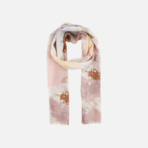 Load image into Gallery viewer, Pink rectangle scarf with abstract patterns
