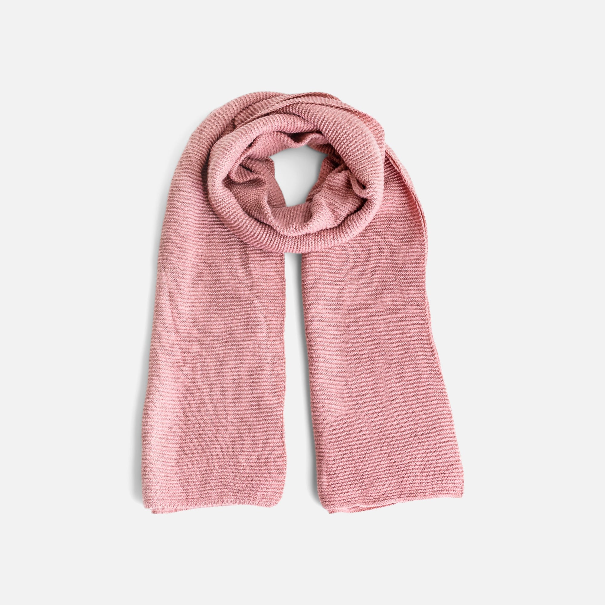 Foulard tricot côtelé rose pâle