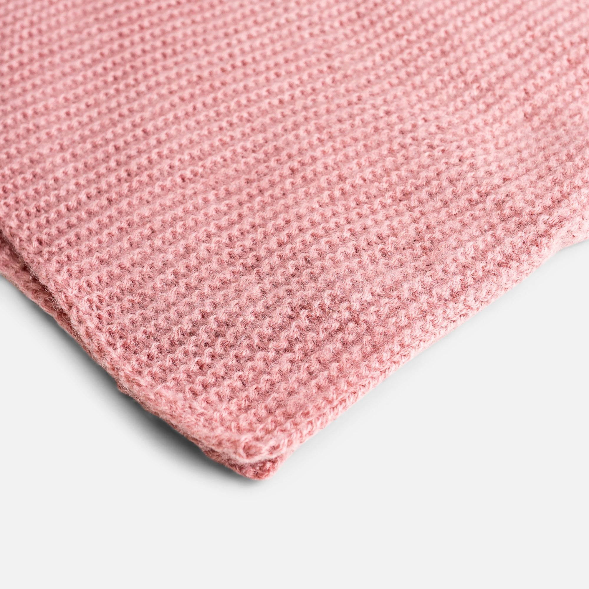 Foulard tricot côtelé rose pâle