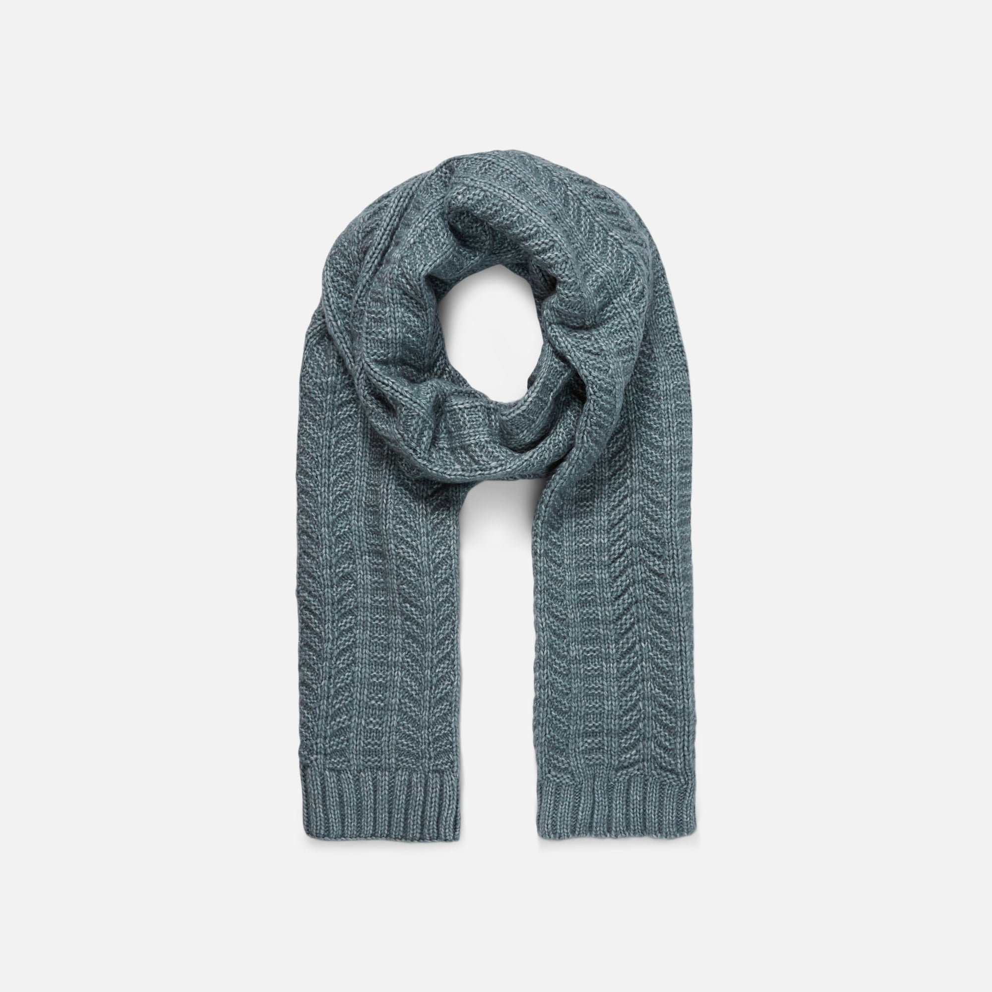 Blue braided knit scarf 