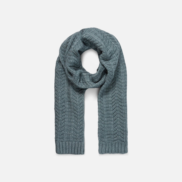 Load image into Gallery viewer, Blue braided knit scarf 
