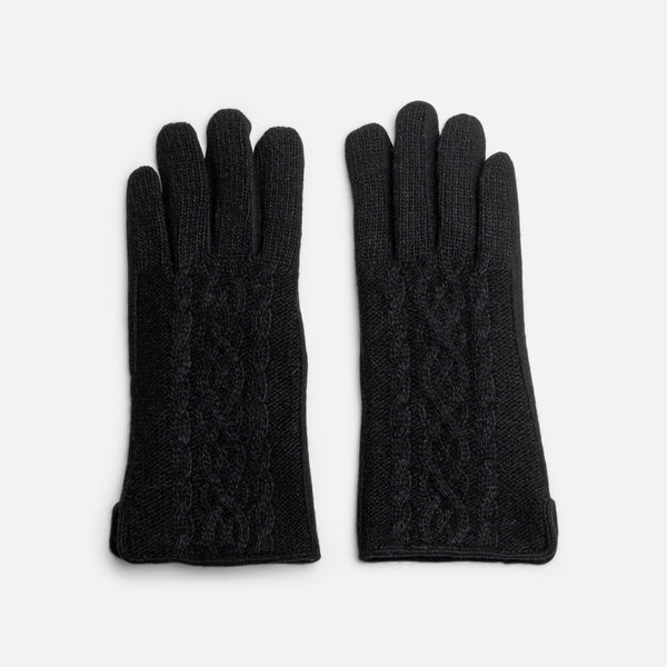 Load image into Gallery viewer, Black knitted gloves
