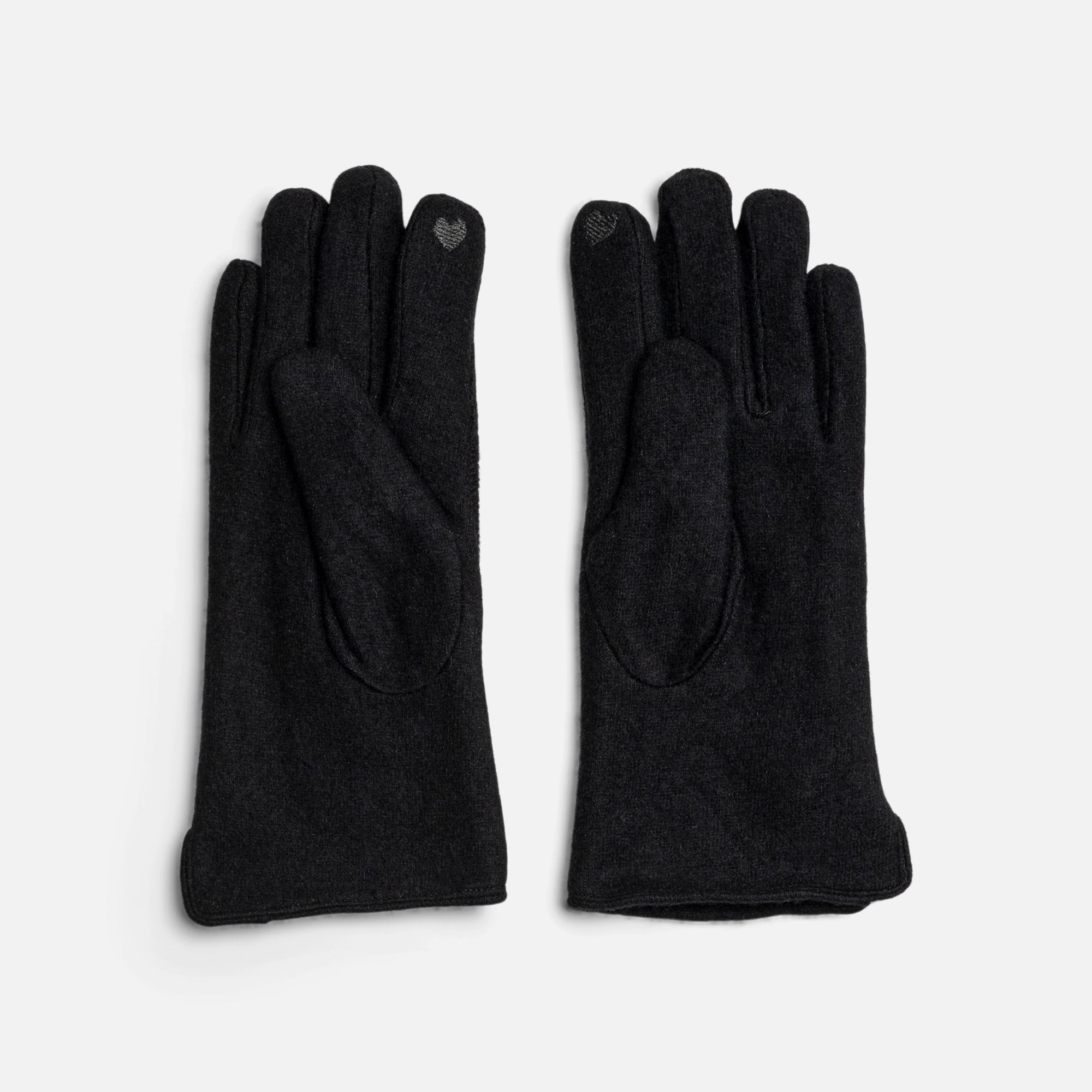 Gants noirs tricot torsadé