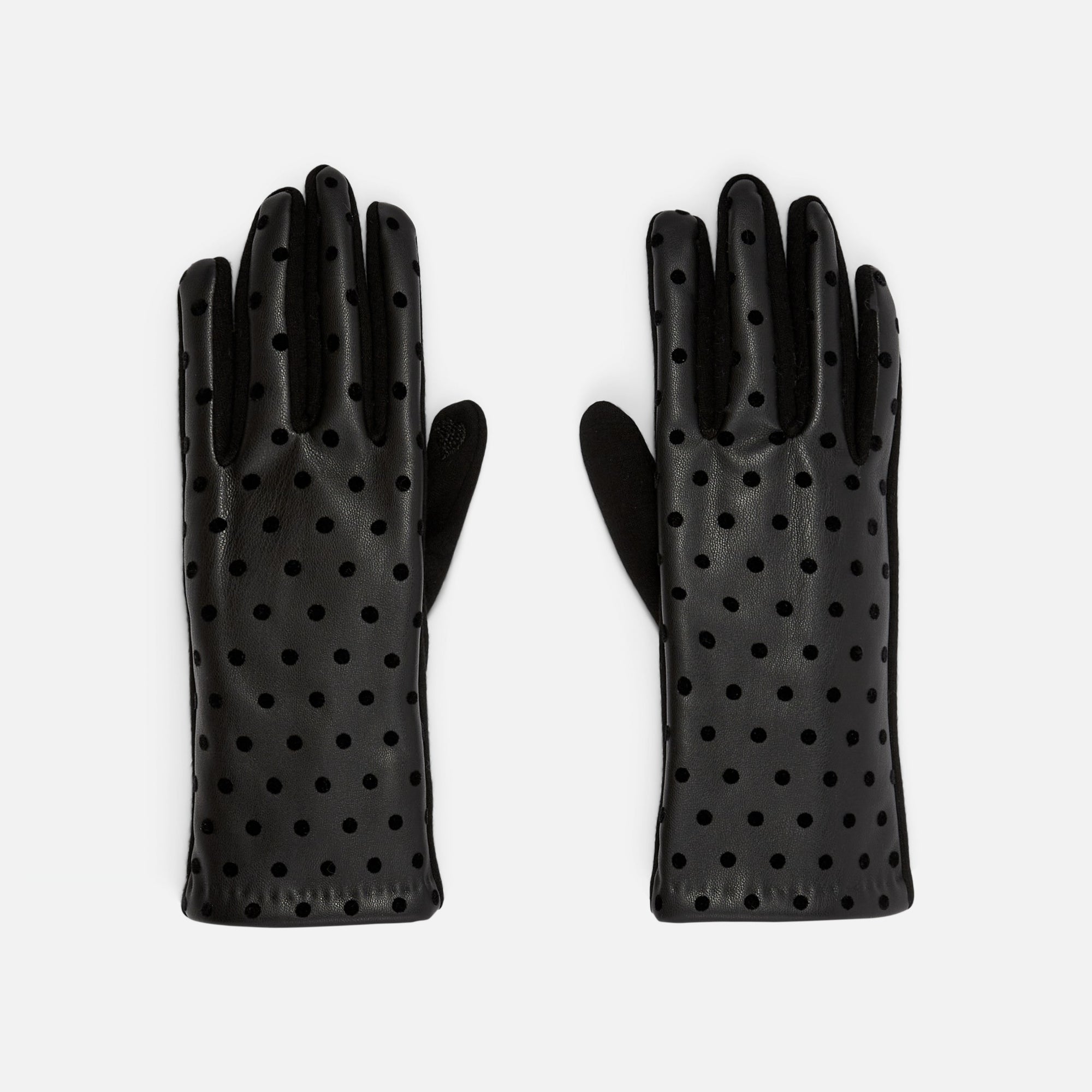 Gants tactiles noirs jersey