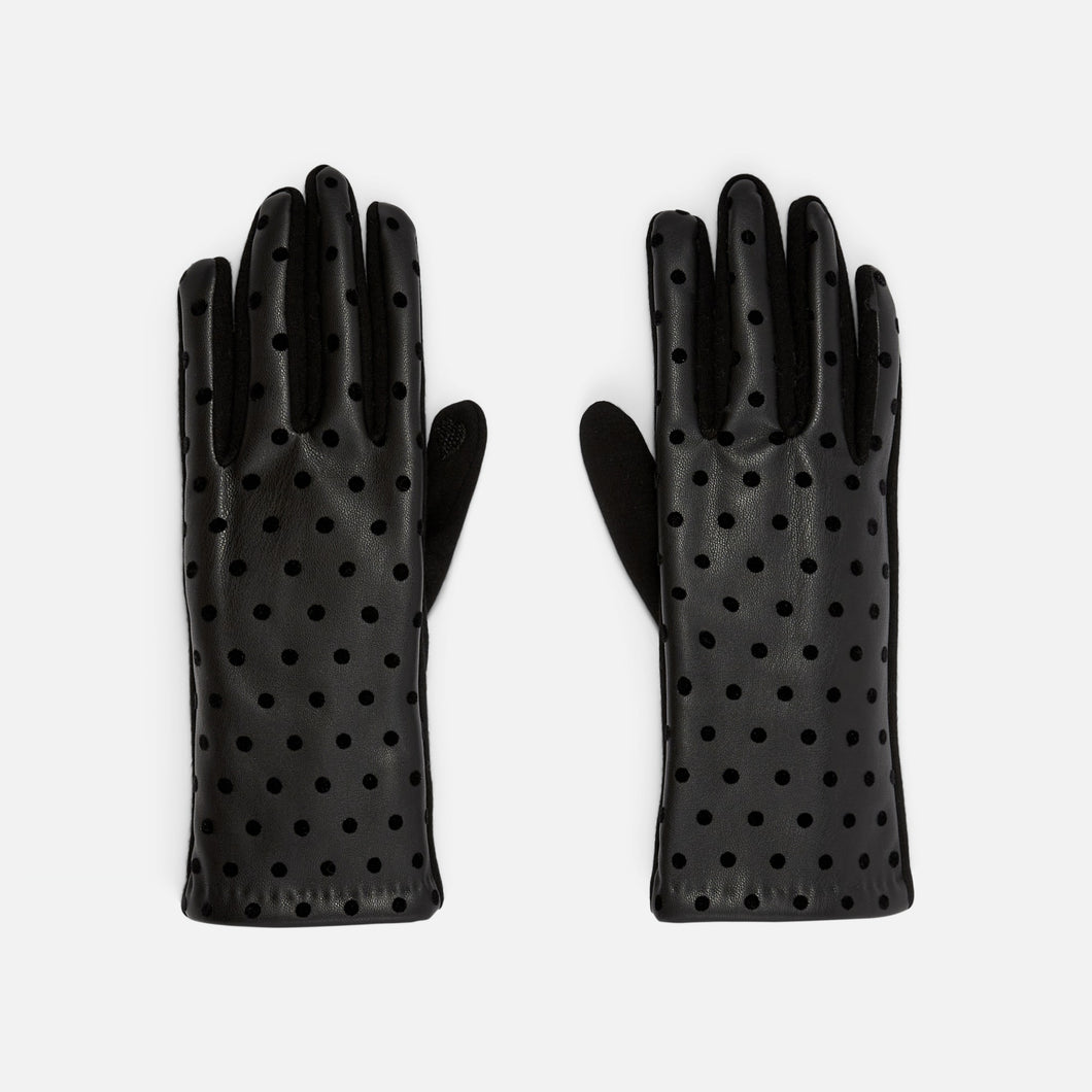 Gants tactiles noirs jersey
