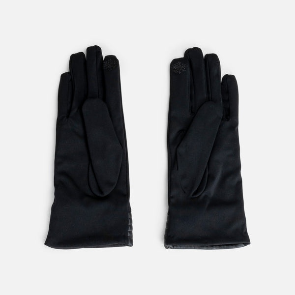 Load image into Gallery viewer, Black gloves with lined details at the cuffs
