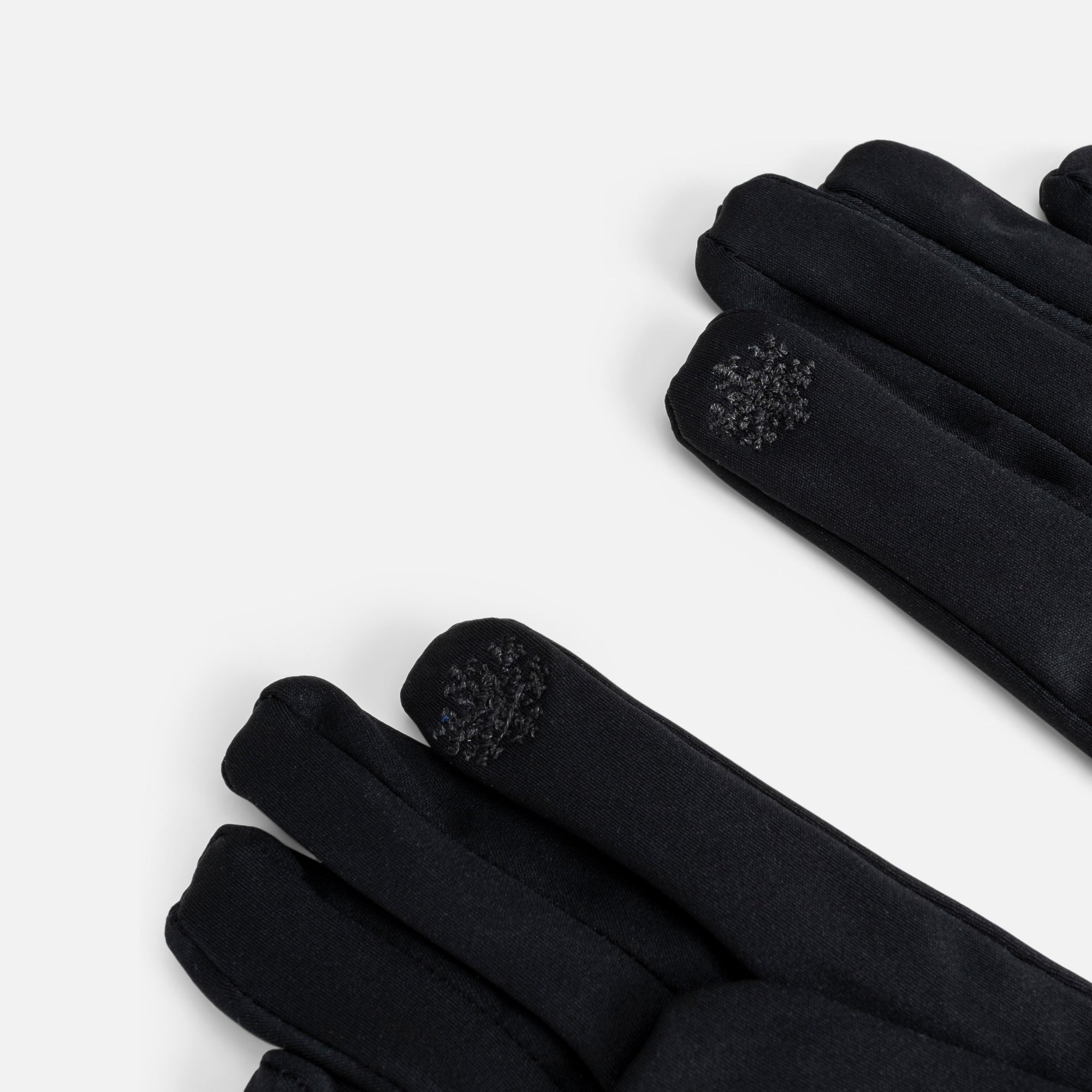 Black gloves with lined details at the cuffs