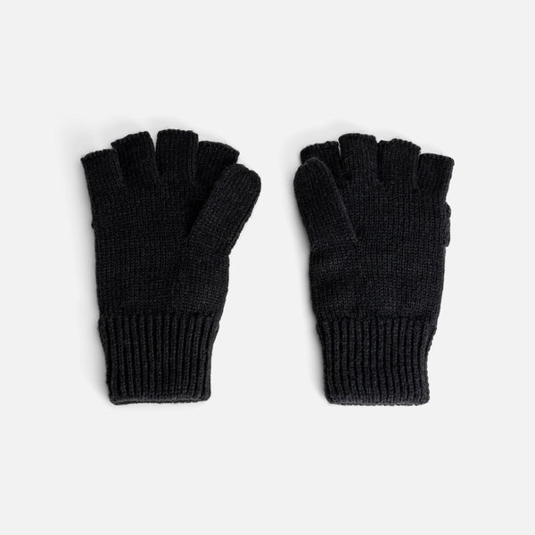 Load image into Gallery viewer, Black convertible gloves with removable fingertip flap
