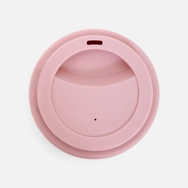 Charger l&#39;image dans la galerie, Tasse à café à imprimé feuillage avec manchon et couvercle en silicone rose pâle
