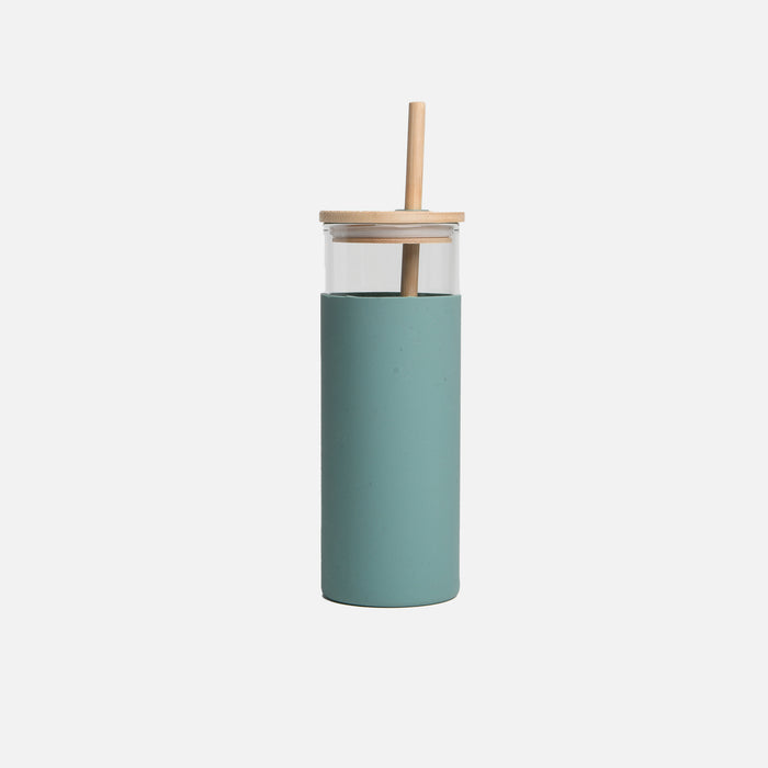 Bouteille en verre avec silicone