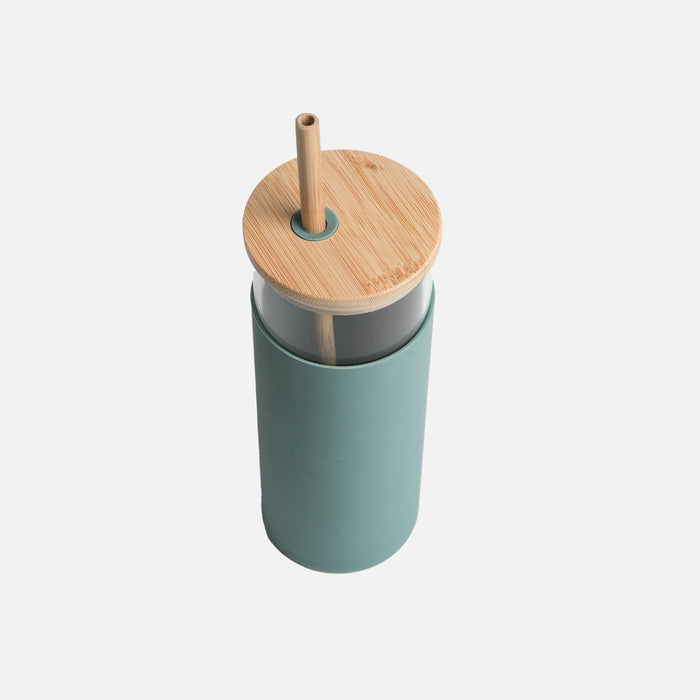 Bouteille en verre avec silicone