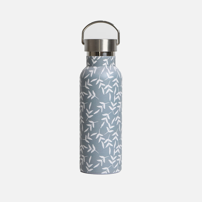 Bouteille d'eau en acier inoxydable motif feuilles