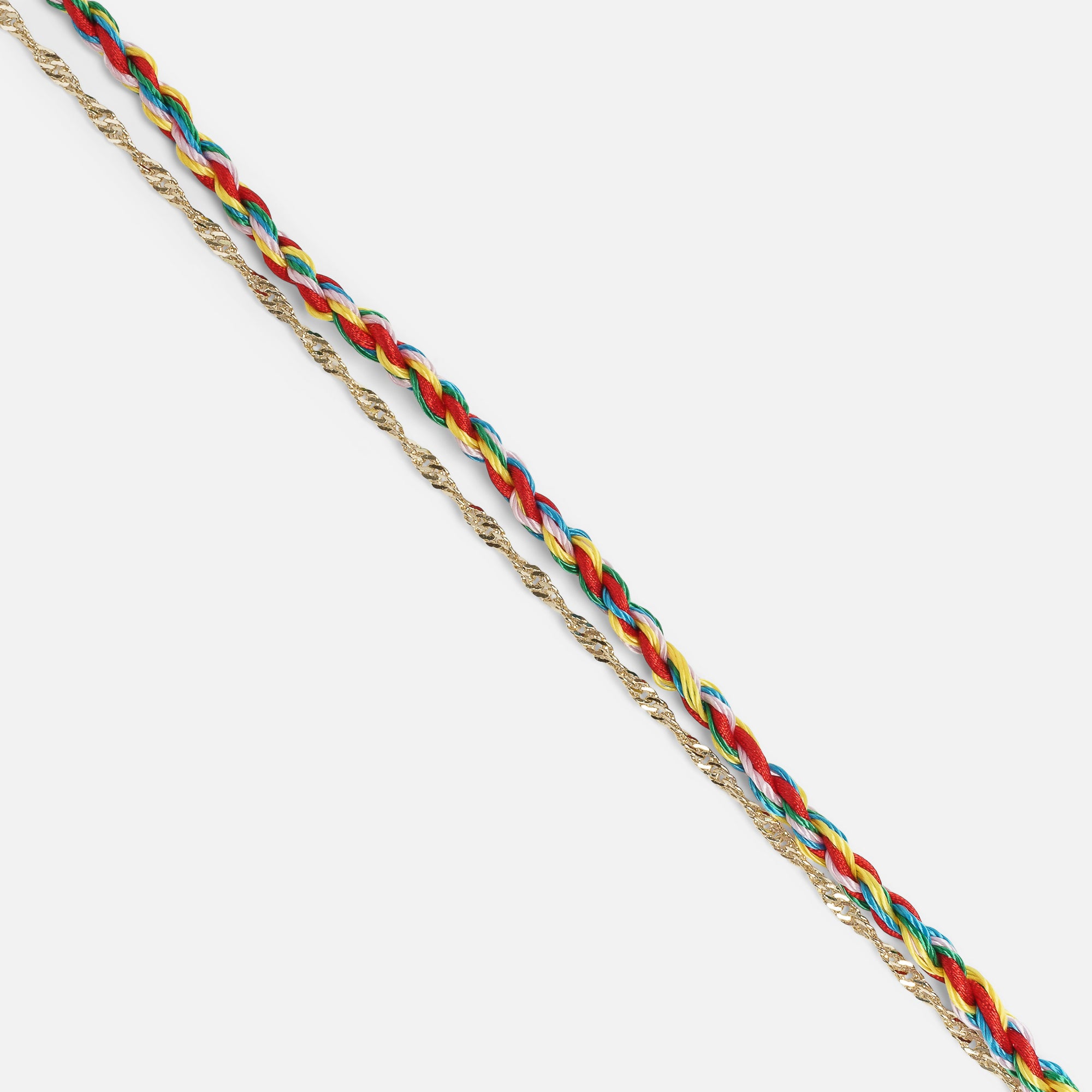 Chaîne de cheville double avec cordes colorées