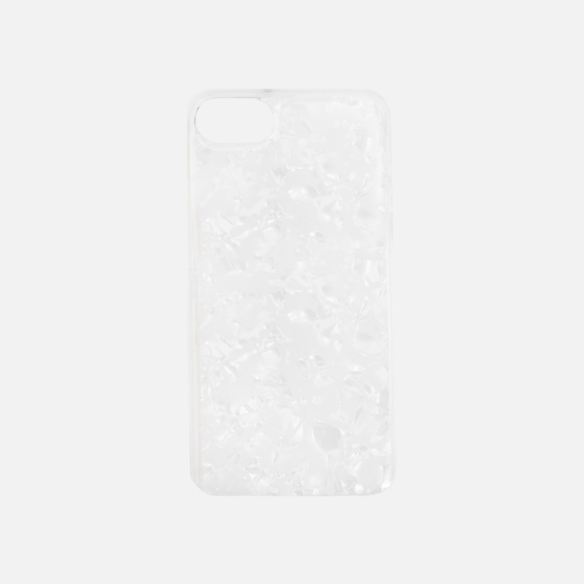 White with mother-of-pearl effect iphone case 