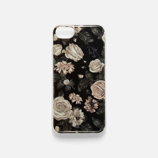 Load image into Gallery viewer, Black Iphone case with flowers
