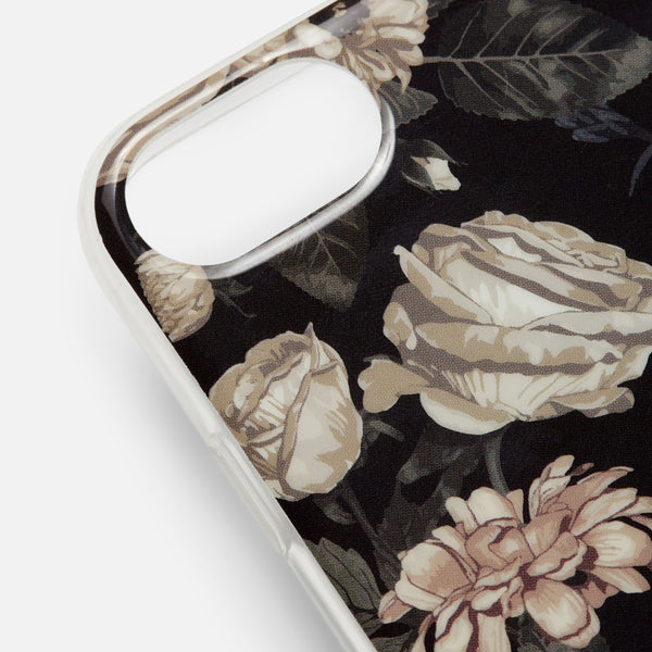 Load image into Gallery viewer, Black Iphone case with flowers
