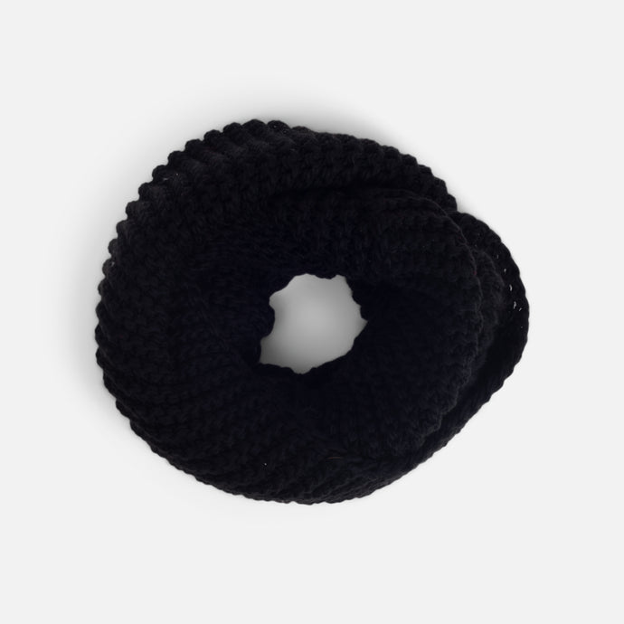 Foulard tube noir en tricot