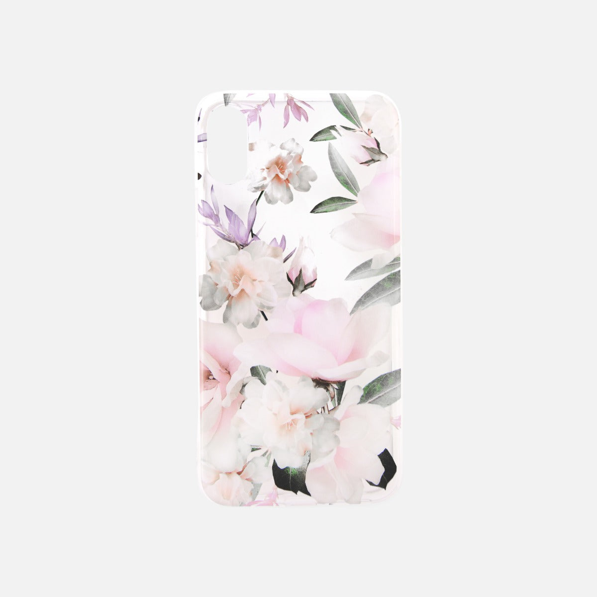 Iphone case with pink and green flowers 