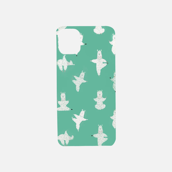 Load image into Gallery viewer, Sage iphone case with kung fu llamas
