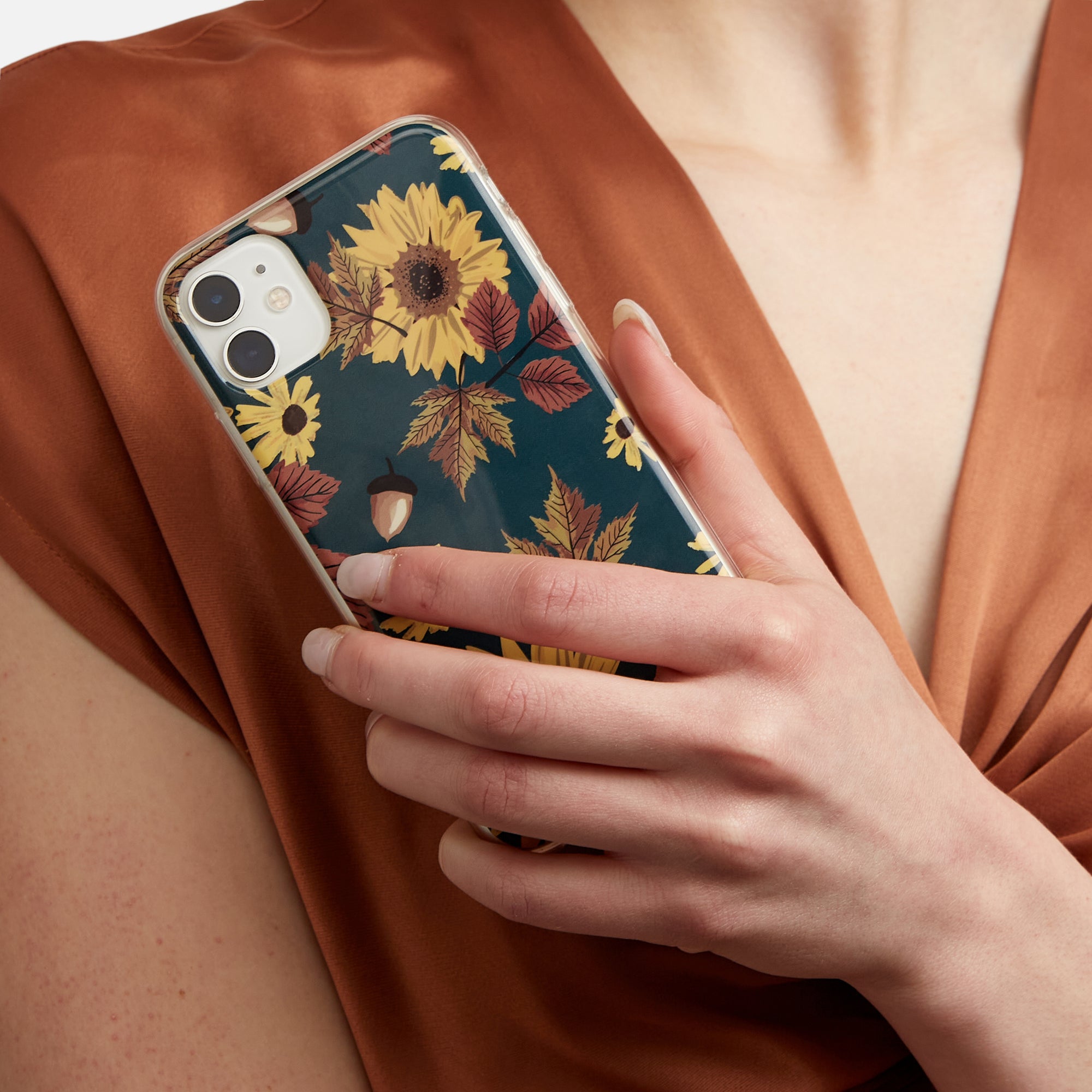 iPhone case with fall flowers