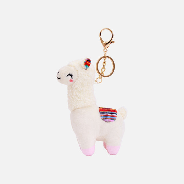 Load image into Gallery viewer, Smiley llama keychain
