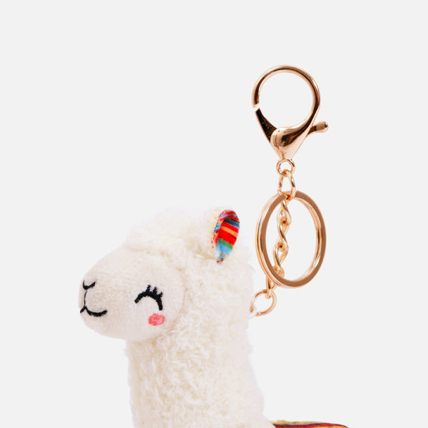 Load image into Gallery viewer, Smiley llama keychain
