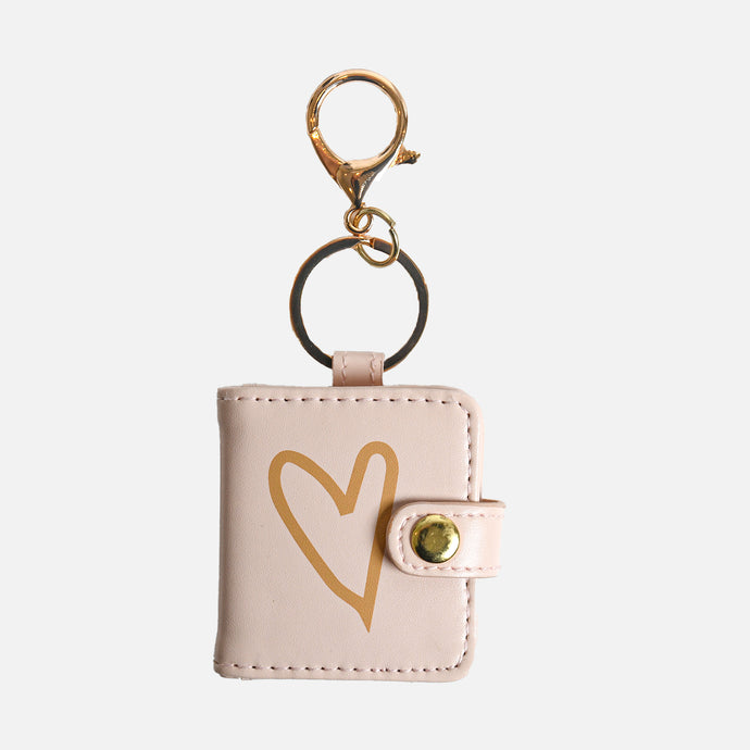 Beige photo keychain